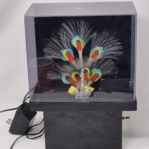 Vintage Color Changing Fiber Optic Peacock Lamp
